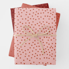Reiches rotes Polka-Punkt-Festgeschenkpapier  Geschenkpapier Set
