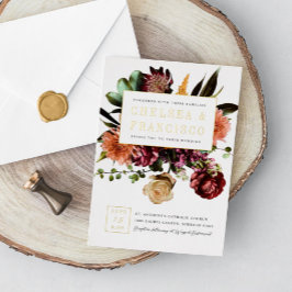 Reichhaltigkeit der Frühlingsblüten Foto Hochzeit Folieneinladung