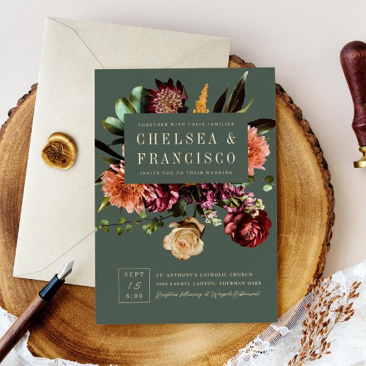 Reichhaltigkeit der Frühlingsblütenhochzeit Einladung