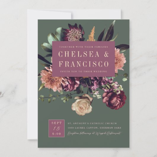 Reichhaltigkeit der Frühlingsfarbenfrohen Lila Grü Einladung (Vorderseite)