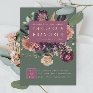 Reichhaltigkeit der Frühlingsfarbenfrohen Lila Grü Einladung