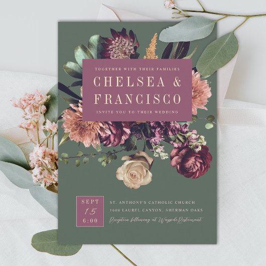 Reichhaltigkeit der Frühlingsfarbenfrohen Lila Grü Einladung