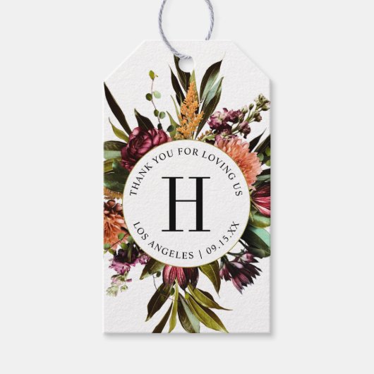 Reichhaltigkeit des Frühlingsbunten Hochzeitsstils Geschenkanhänger (Vorderseite)