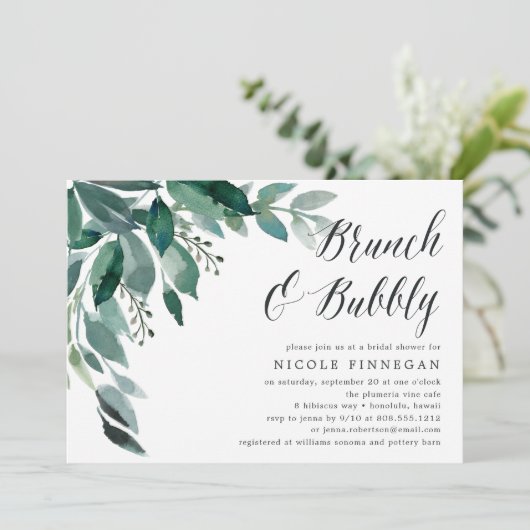 reichlich Foliage | Brunch & Bubbly Einladung (Stehend Vorderseite)