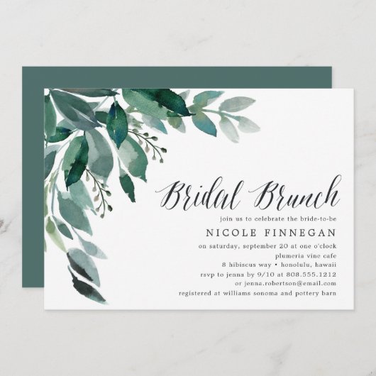 reichlich Foliage | Einladung von Bridal Brunch (Vorne/Hinten)
