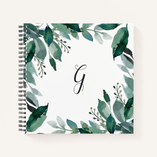 reichlich Foliage Monogramm Notizblock (Vorderseite)