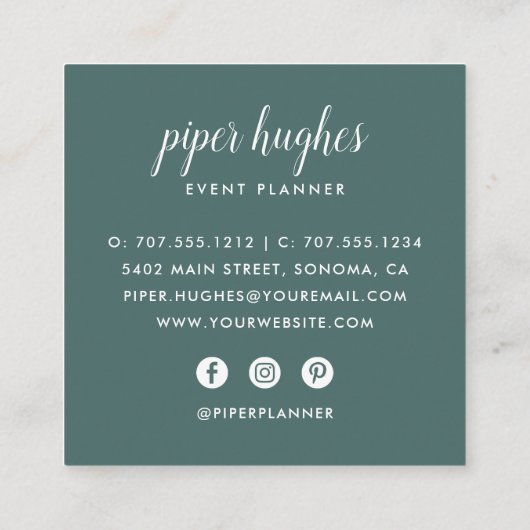 reichlich Foliage Quadratische Visitenkarte (Rückseite)