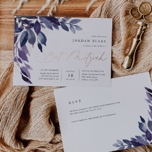 reichlich Foliage Violet Botanical Bat Mitzvah Folieneinladung