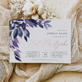 reichlich Foliage | Violet Botanical Bat Mitzvah Folieneinladung