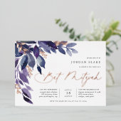 reichlich Foliage | Violet Botanical Bat Mitzvah Folieneinladung (Stehend vorne)