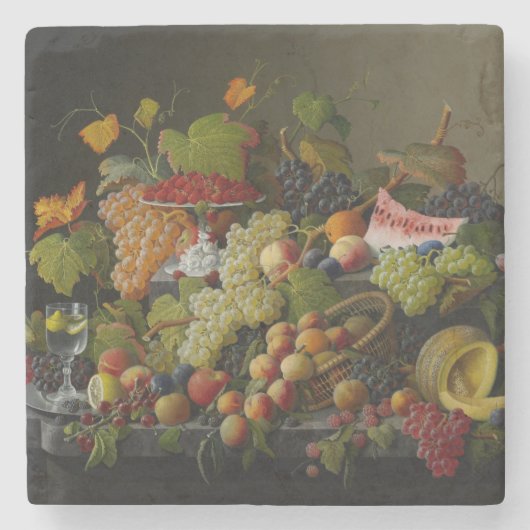 Reichliche Frucht, 1858 (Öl auf Leinwand) Steinuntersetzer (Vorderseite)