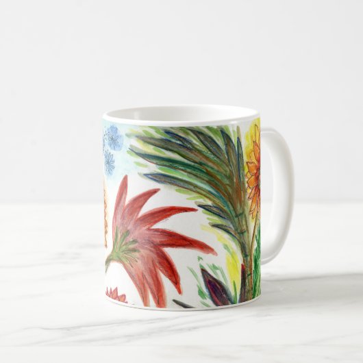 Reichliche Zinnias Kaffeetasse (VorderseiteRechts)