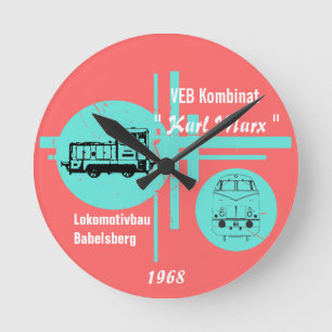 Reichsbahn Design Runde Wanduhr