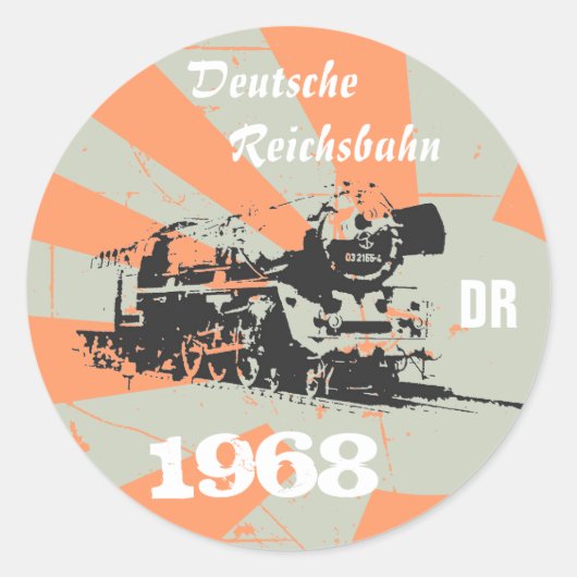 Reichsbahndesign DDR Runder Aufkleber (Vorderseite)