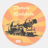 Reichsbahndesign DDR Runder Aufkleber (Vorderseite)