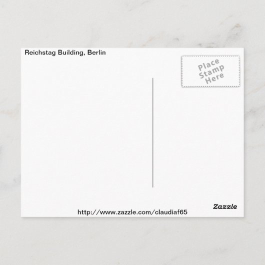 Reichstag Gebäude Postkarte (Rückseite)