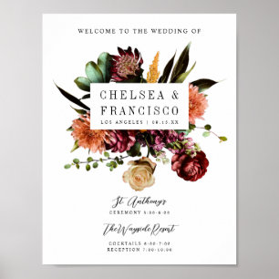 Reichtum der Frühjahrs-Blumenhochzeit Willkommen Poster