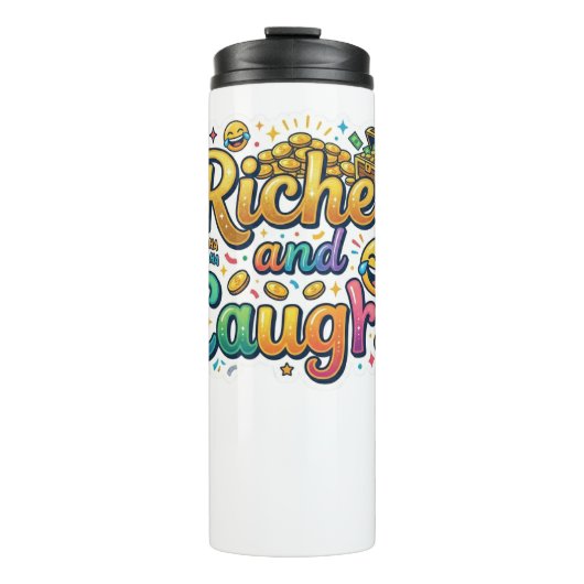 Reichtum und Lachen Thermosbecher (Vorderseite)