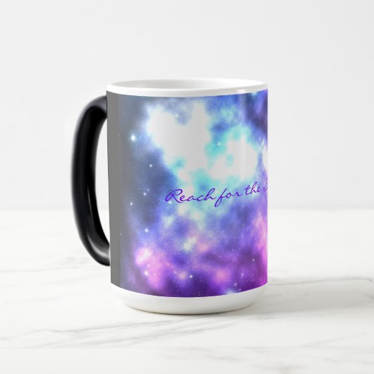 Reichweite für die Sterne! Galaxie-Kaffee-Tasse Verwandlungstasse (Vorderseite Links)