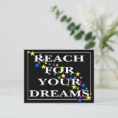 Reichweite für Ihre Träume Postkarte (Stehend Vorderseite)