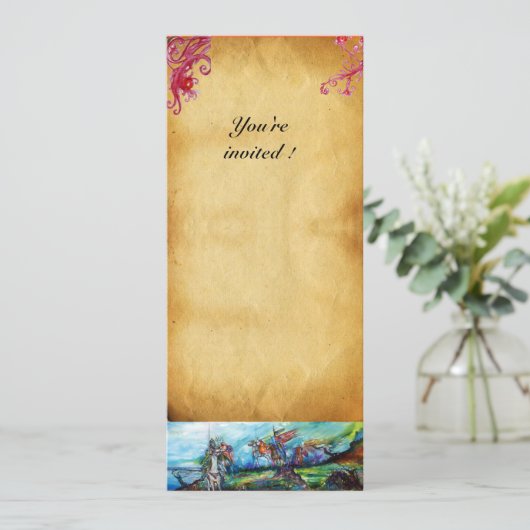 REIDER IN STORM Ritter Reitschloss laden Einladung (Stehend Vorderseite)