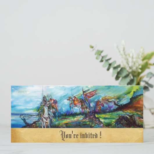 REIDER IN STORM Ritter Reitschloss laden Einladung (Stehend Vorderseite)