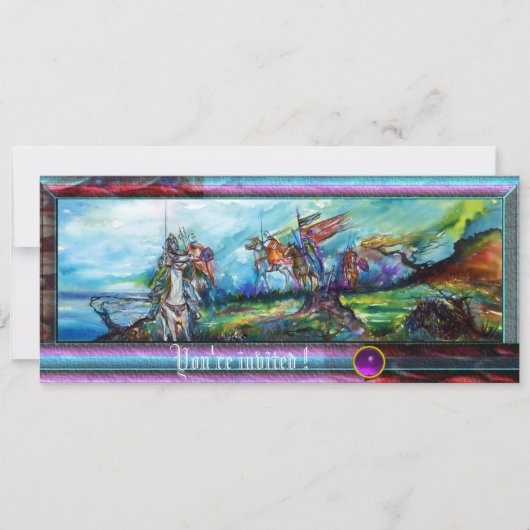 REIDER IN STORM Ritter Reitschloss laden Einladung (Vorderseite)