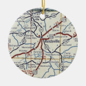 Reidsville NC Vintage Karte Keramik Ornament (Vorne)