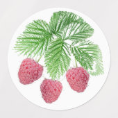 Reif, Beeren, Himbeeren Etiketten (Design 2)