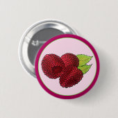 Reif Fresh Summer Red Himbeeren Früchte Berry Button (Vorne & Hinten)