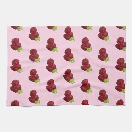 Reif Himbeere Rote Himbeeren Berry Frucht Druck Geschirrtuch (Horizontal)