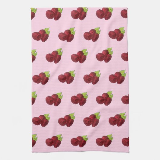 Reif Himbeere Rote Himbeeren Berry Frucht Druck Geschirrtuch (Vertikal)