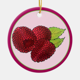 Reif Himbeere Rote Himbeeren Berry Frucht Druck Keramik Ornament