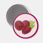 Reif Himbeere Rote Himbeeren Berry Frucht Druck Magnet (Vorderseite/Rückseite)
