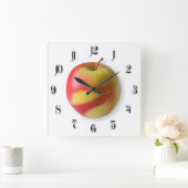 Reifapfel Quadratische Wanduhr (Zuhause)