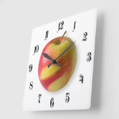 Reifapfel Quadratische Wanduhr (Winkel)