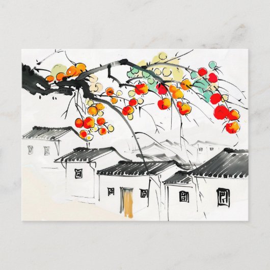 Reife Äpfel in einem chinesischen Bergdorf Postkarte (Vorderseite)