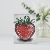 Reife Erdbeere Postkarte (Stehend Vorderseite)
