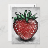 Reife Erdbeere Postkarte (Vorne/Hinten)