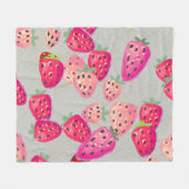 Reife Erdbeeren Handgezeichnete Textur Fleecedecke (Vorderseite (Horizontal))