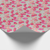 Reife Erdbeeren Handgezeichnete Textur Geschenkpapier (Ecke)