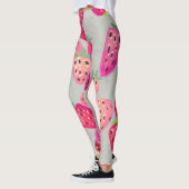 Reife Erdbeeren Handgezeichnete Textur Leggings (Links)