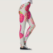 Reife Erdbeeren Handgezeichnete Textur Leggings (Rechts)