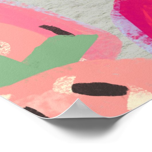 Reife Erdbeeren Handgezeichnete Textur Poster (Ecke)