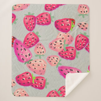 Reife Erdbeeren Handgezeichnete Textur Sherpadecke