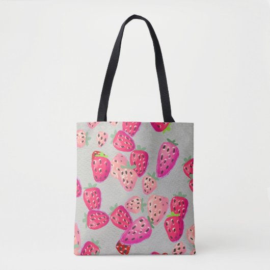 Reife Erdbeeren Handgezeichnete Textur Tasche (Vorderseite)