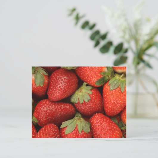 reife Erdbeeren Postkarte (Stehend Vorderseite)