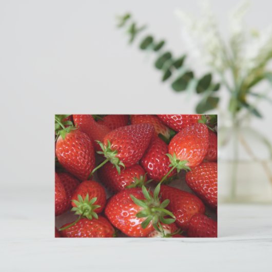 Reife Erdbeeren Postkarte (Stehend Vorderseite)