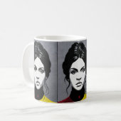 Reife Frau, in doppelter Farbe Kaffeetasse (Vorderseite Links)