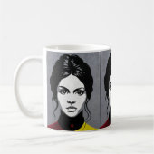 Reife Frau, in doppelter Farbe Kaffeetasse (Links)